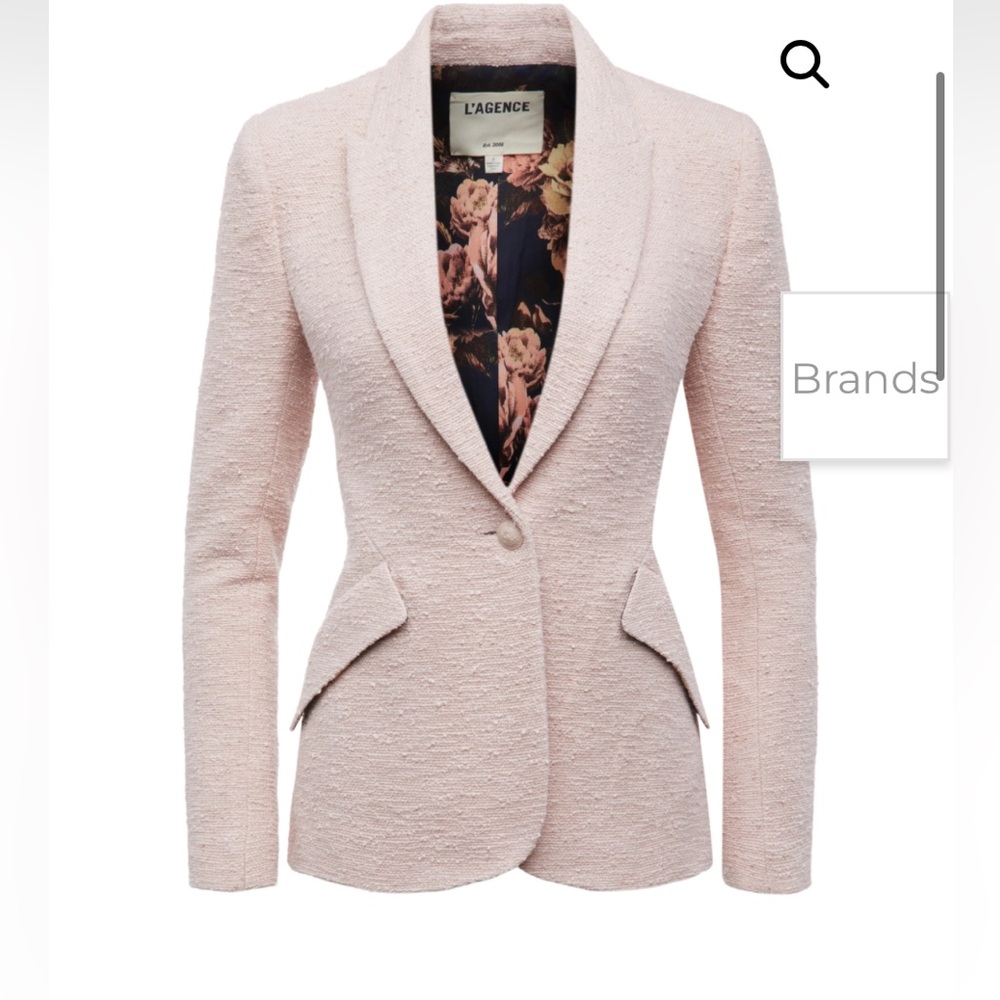 L’agence Chamberlain Tweed Blazer in Petal Size 6